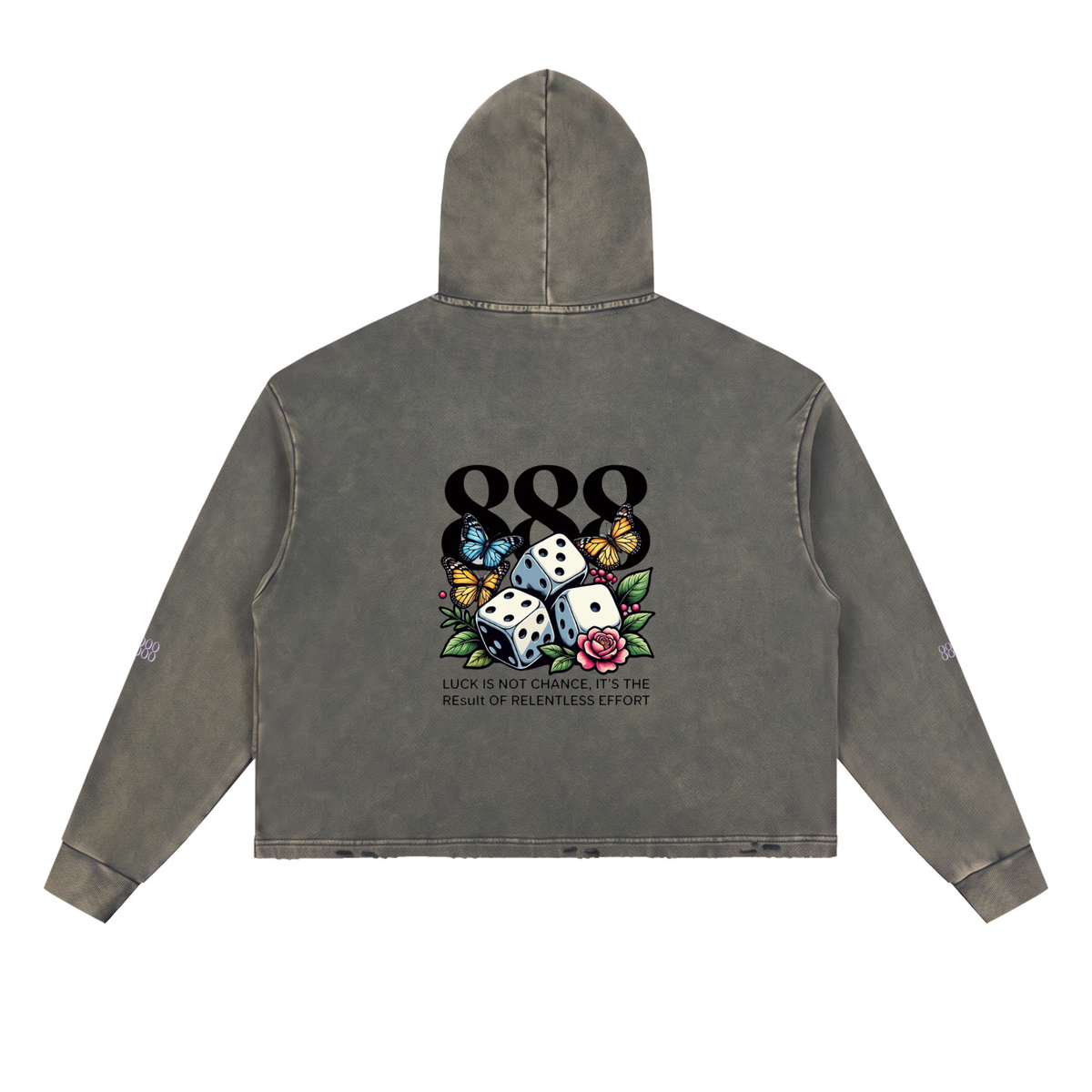 Vintage Washed Frayed-Hem Hoodie