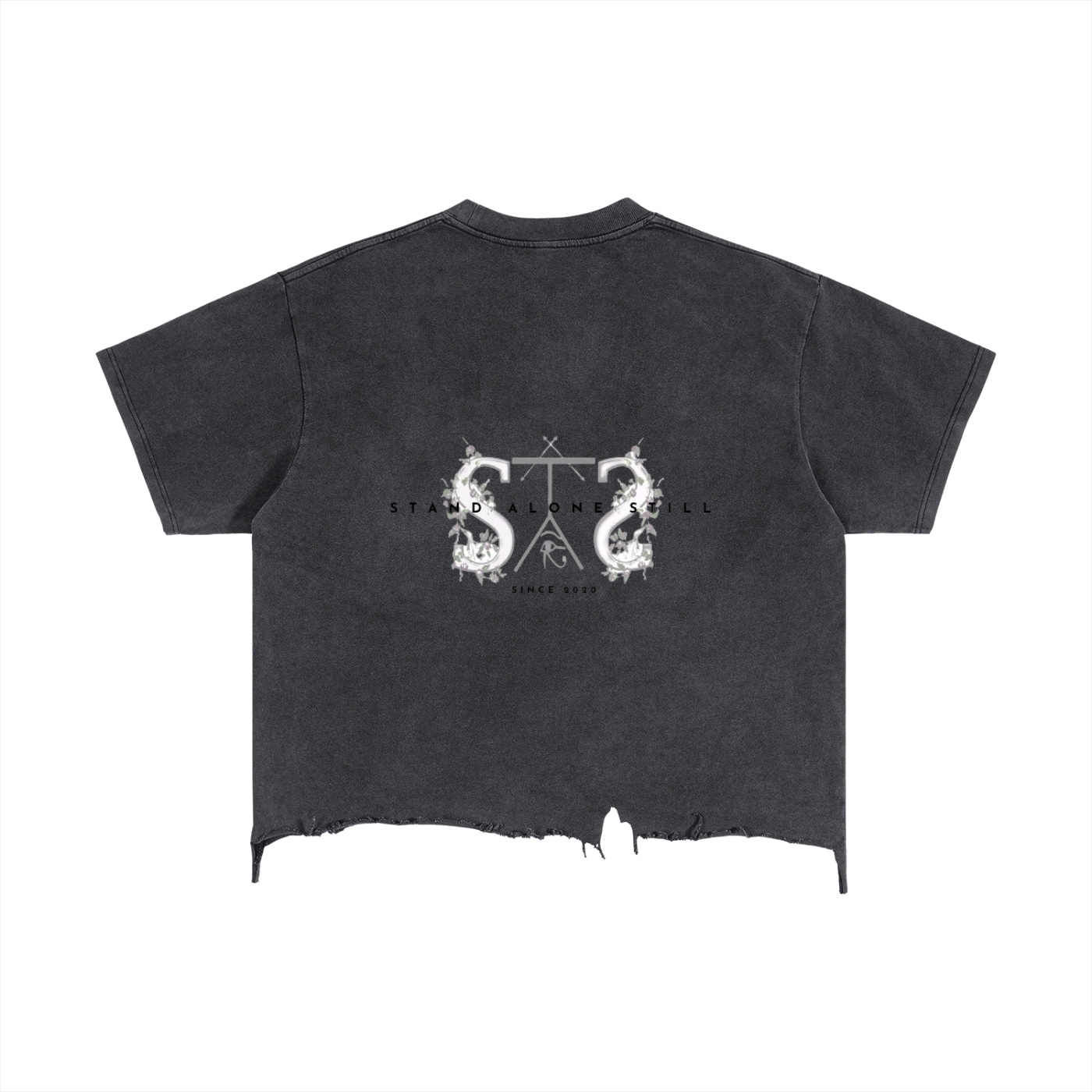 Vintage Wash Boxy Distressed Hem T-Shirt