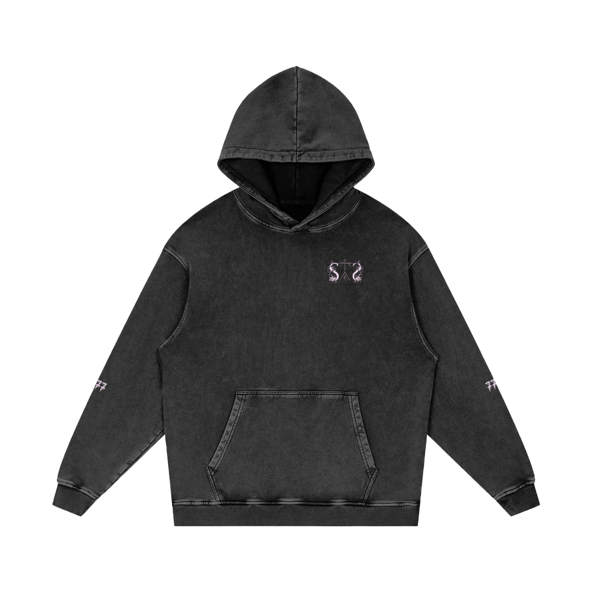Snow Washed Loose Cotton Hoodie