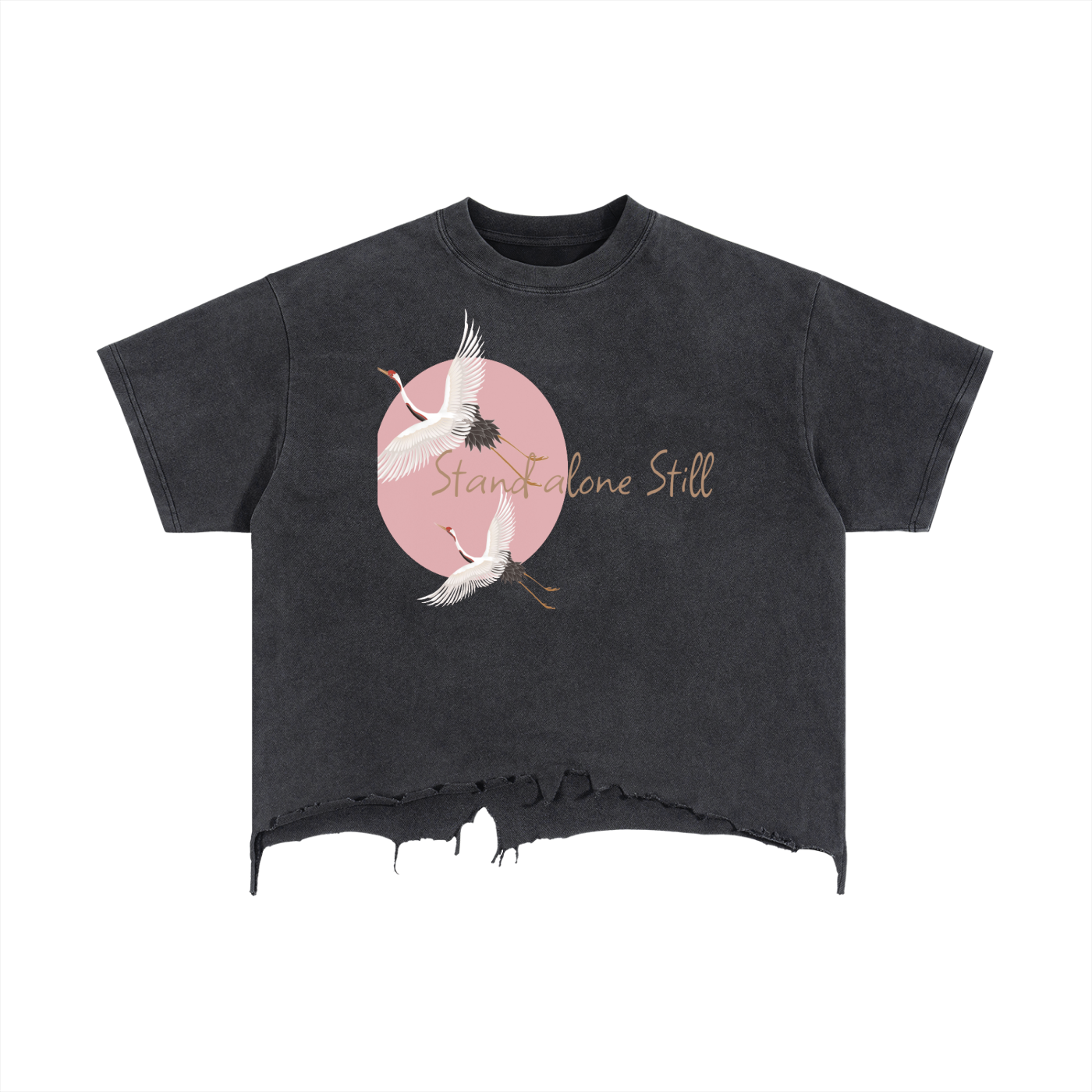 Vintage Wash Boxy Distressed Hem T-Shirt