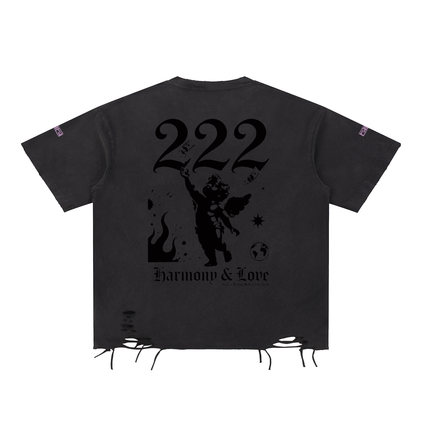 Snow Washed Raw-Hem T-Shirt