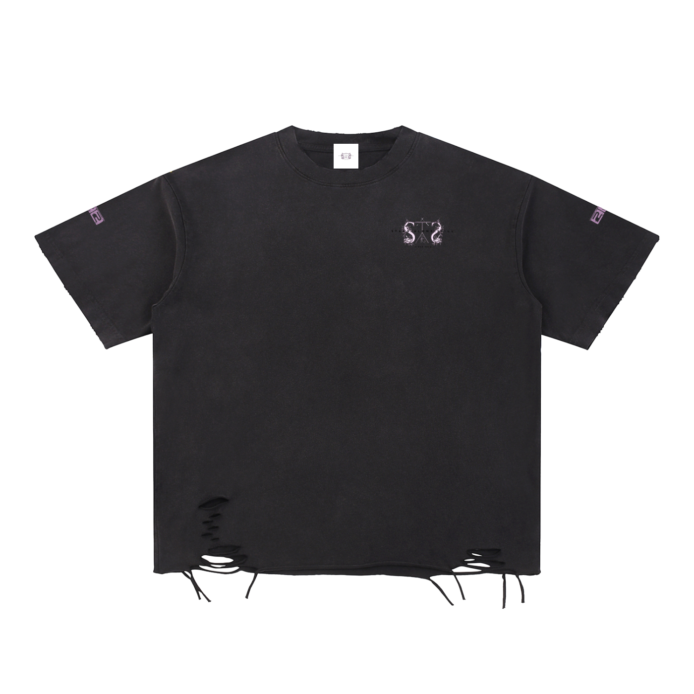 Snow Washed Raw-Hem T-Shirt