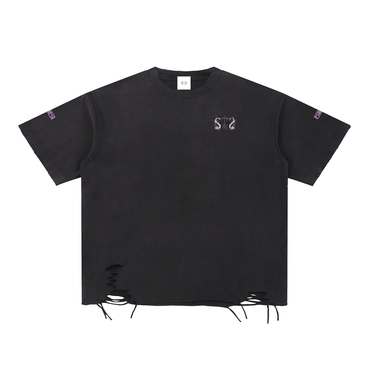 Snow Washed Raw-Hem T-Shirt