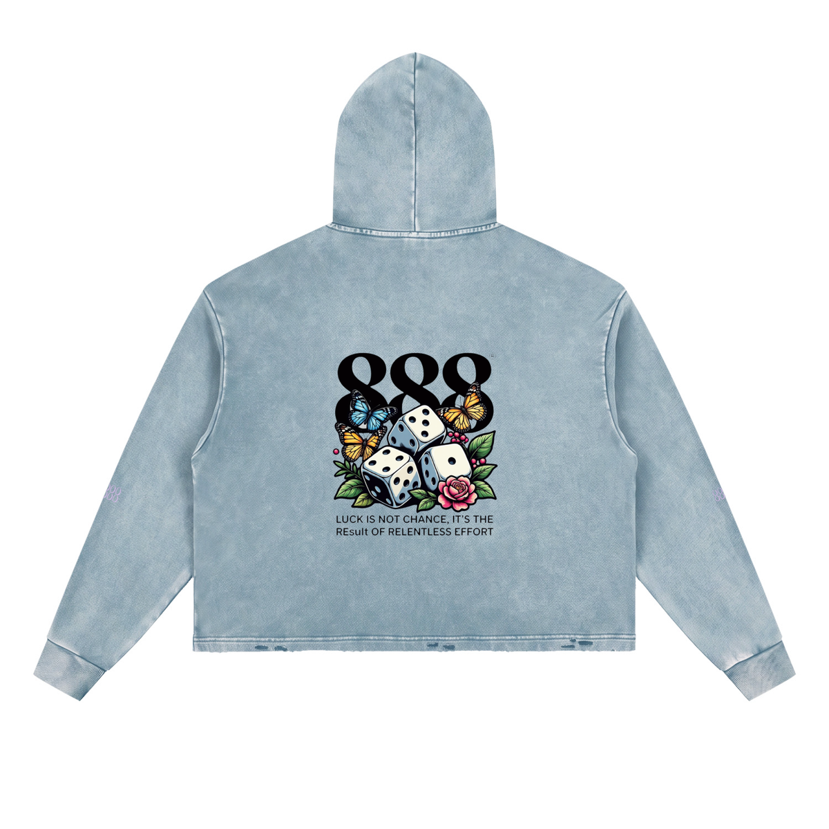Vintage Washed Frayed-Hem Hoodie