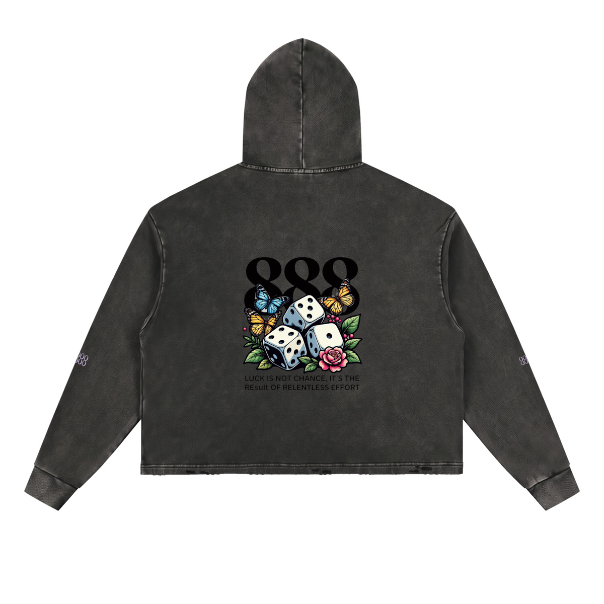 Vintage Washed Frayed-Hem Hoodie