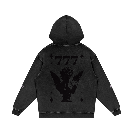Snow Washed Loose Cotton Hoodie