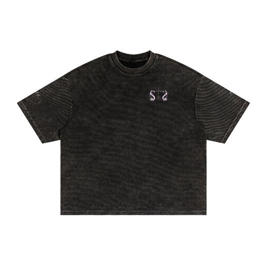 Textured Waffle Washed Boxy T-Shirt