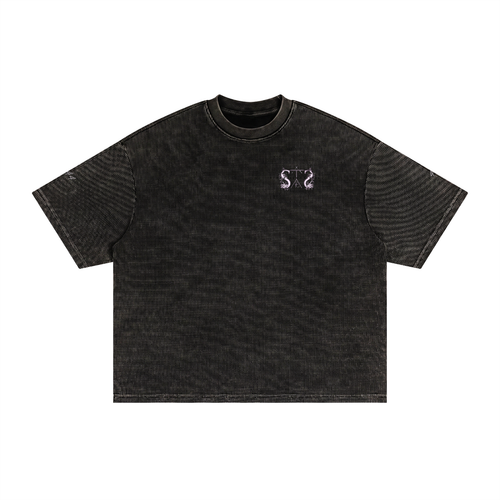 444 Textured Waffle Washed Boxy T-Shirt